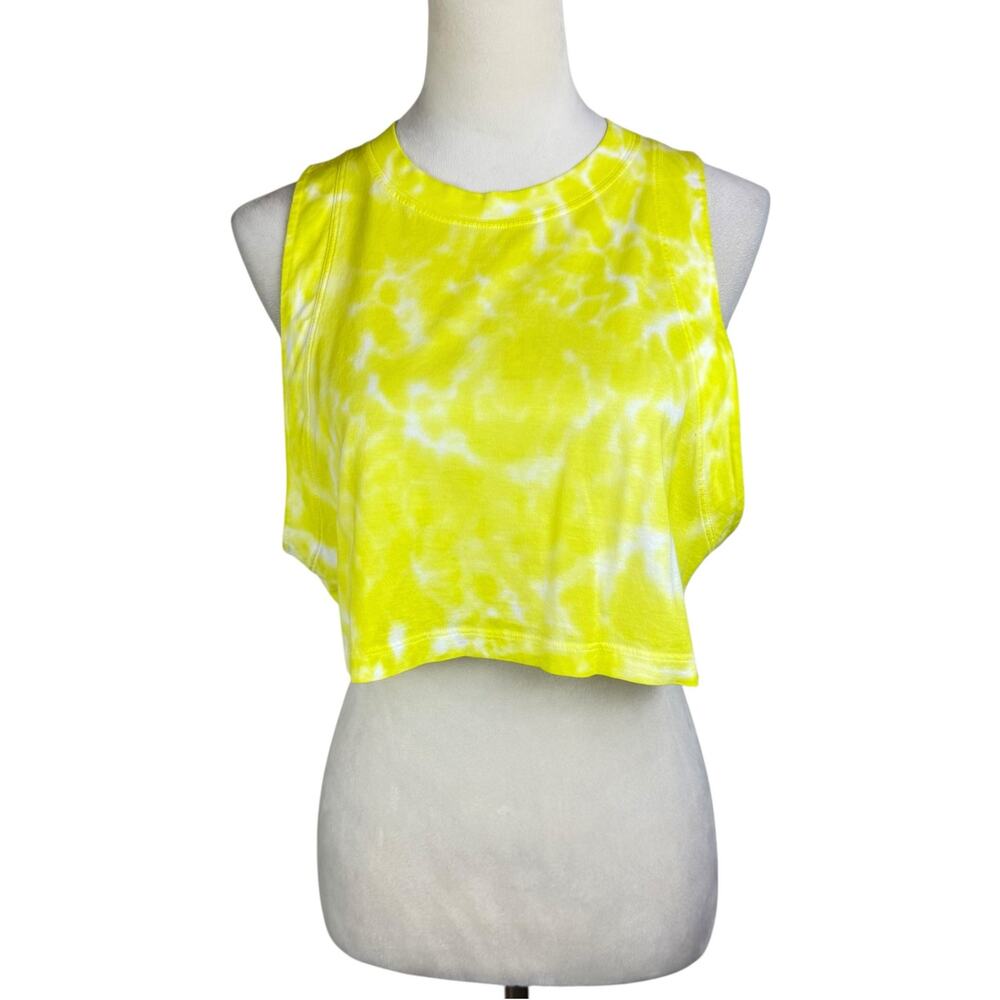 Lululemon All Yours Cropped Yellow Tie Dye Lightweight Athletic Tank Top